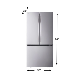 [LG] 21 Cub Ft Double Door Refrigerator - Stainless Steel
